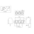 5.0mmピッチネジ型PCBインライン端子ブロック青